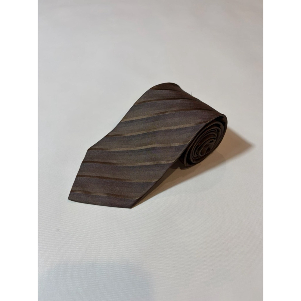 Etro Milano Silk Tie Italy Brown Stripe Luxury Designer Classic